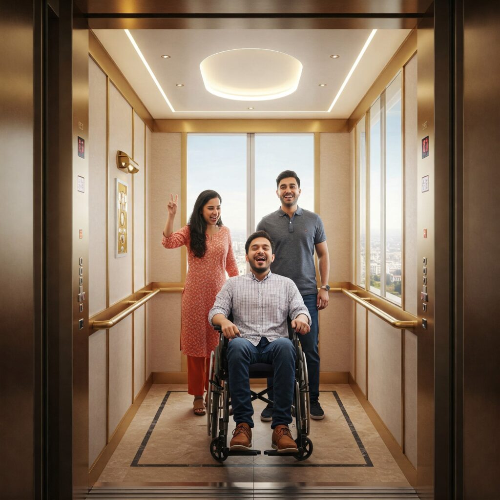 Modern home lift by Perfection Lifts installed in a premium residence in Delhi NCR